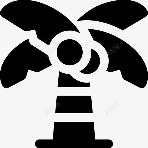 棕榈树树7填充图标svg_新图网 https://ixintu.com 填充 棕榈树
