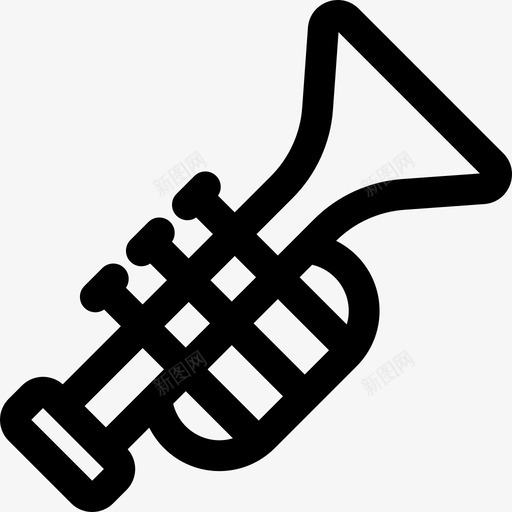 小号音乐93线性图标svg_新图网 https://ixintu.com 小号 线性 音乐