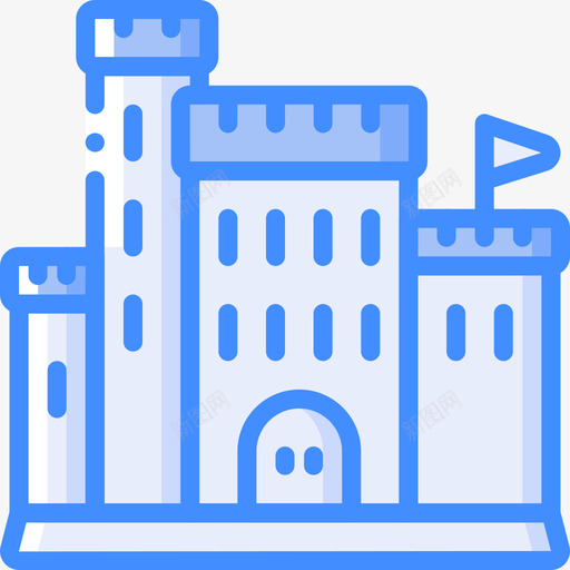 英国城堡3号蓝色图标svg_新图网 https://ixintu.com 英国城堡3号 蓝色