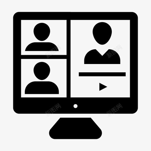 视频会议在线会议视频聊天图标svg_新图网 https://ixintu.com ui ux 会议 图标 在线 字形 界面 视频会议 视频聊天 视频通信
