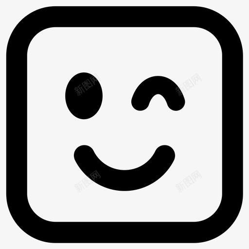 顽皮情感快乐图标svg_新图网 https://ixintu.com 微笑 快乐 情感 眨眼 顽皮