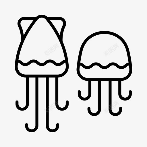 水母海洋航海图标svg_新图网 https://ixintu.com 水母 海洋 航海 鱿鱼