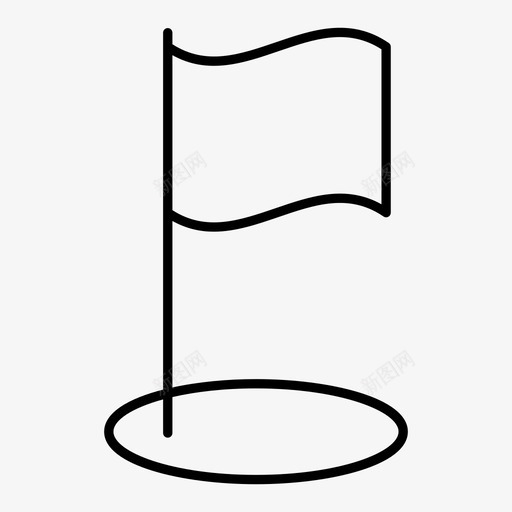 高尔夫旗帜游戏图标svg_新图网 https://ixintu.com 健康健身线图标 旗帜 标志 游戏 运动 高尔夫