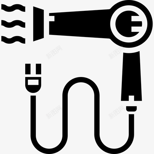 吹风机家用电器3固态图标svg_新图网 https://ixintu.com 吹风机 固态 家用电器