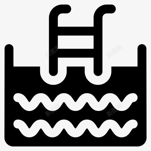 游泳池池梯游泳区图标svg_新图网 https://ixintu.com 假日和假期字形图标 池梯 游泳区 游泳池 跳梯