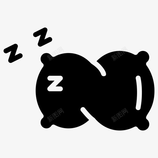 枕头靠垫头枕图标svg_新图网 https://ixintu.com 头枕 房间 枕头 用品 睡眠 计划 运动 配件 锻炼 靠垫 饮食