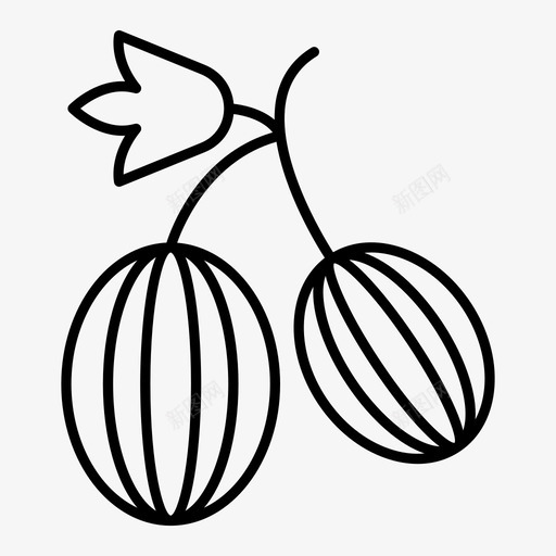 水果樱桃食物图标svg_新图网 https://ixintu.com 健康 樱桃 水果 水果蔬菜系列图标 维生素 食物