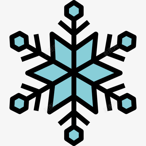雪花圣诞191线性颜色图标svg_新图网 https://ixintu.com 圣诞191 线性颜色 雪花