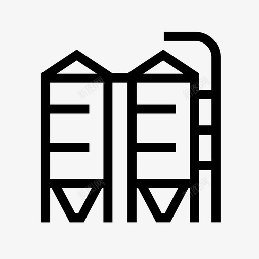 筒仓农场塔楼图标svg_新图网 https://ixintu.com 农场 塔楼 筒仓