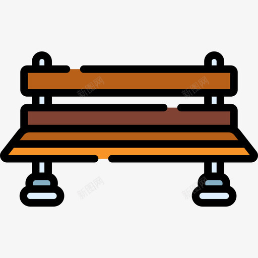长凳城市公园12线性颜色图标svg_新图网 https://ixintu.com 公园 城市 线性 长凳 颜色
