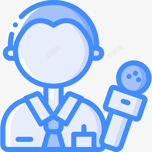 记者职业22号蓝色图标svg_新图网 https://ixintu.com 职业22号 蓝色 记者