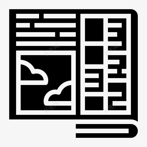 专栏版面图标svg_新图网 https://ixintu.com 专栏 固体 报纸 版面 设计