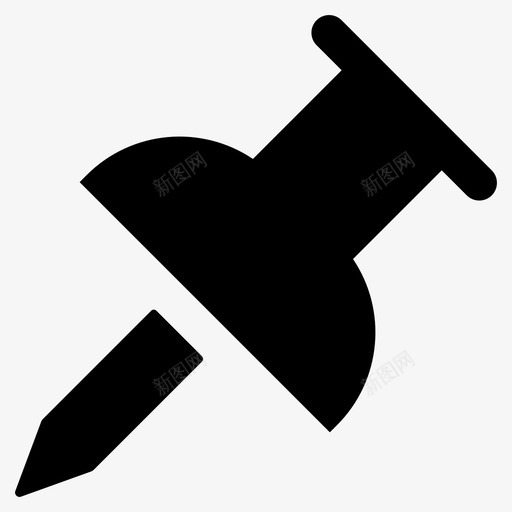 图钉布告板别针办公用品图标svg_新图网 https://ixintu.com 办公用品 图钉 布告板别针 文具 界面符号图标