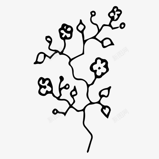 植物树枝花图标svg_新图网 https://ixintu.com 树枝 植物 自然 花