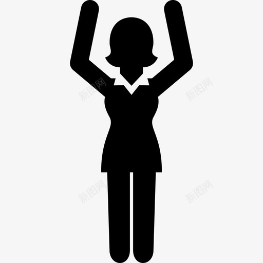 举起手来快乐成功图标svg_新图网 https://ixintu.com 举起手来 商业主管女人 女人 快乐 成功 投降