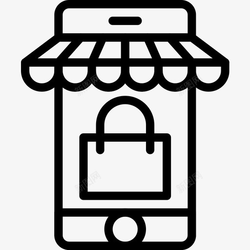 移动商店购物140线性图标svg_新图网 https://ixintu.com 商店 移动 线性 购物