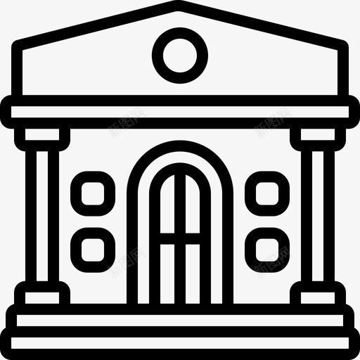 博物馆古董建筑图标svg_新图网 https://ixintu.com 博物馆 古董 展览 建筑