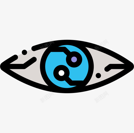 眼睛智能家居线性颜色图标svg_新图网 https://ixintu.com 智能家居 眼睛 线性 颜色