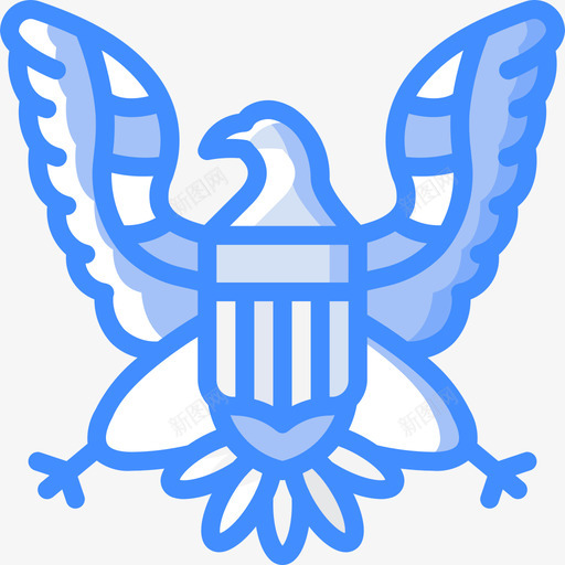 鹰美式4蓝色图标svg_新图网 https://ixintu.com 美式 蓝色