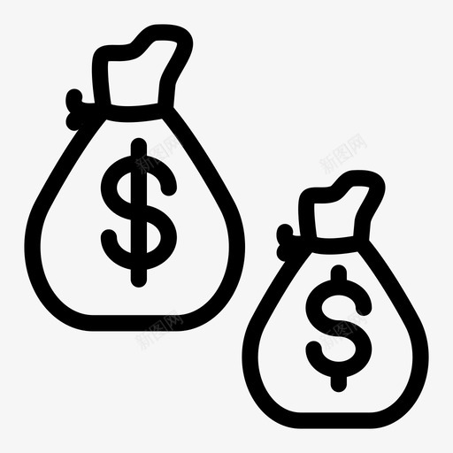 美元袋子现金图标svg_新图网 https://ixintu.com 企业管理线图标 储蓄 现金 美元 袋子 钱 钱袋