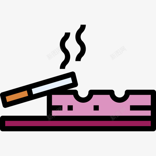 烟灰缸卡拉OK3线性颜色图标svg_新图网 https://ixintu.com 卡拉OK3 烟灰缸 线性颜色