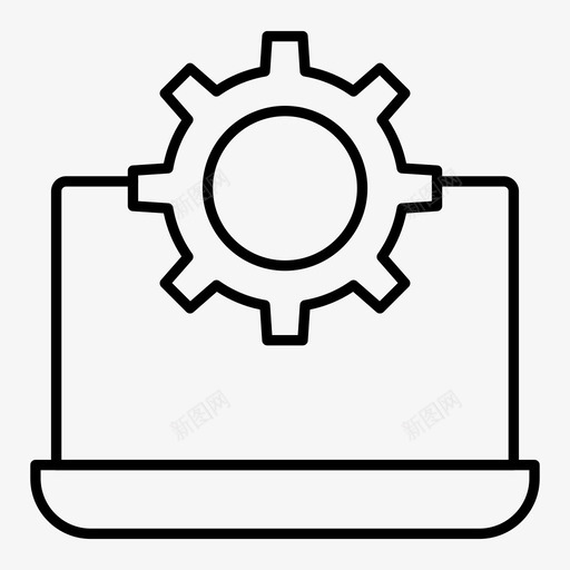 首选项计算机配置图标svg_新图网 https://ixintu.com 业务 启动 图标 电脑 笔记本 线图 计算机 设置 配置 首选项
