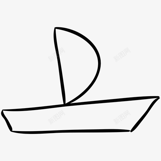 船帆船体育手绘图标svg_新图网 https://ixintu.com 体育 图标 帆船 手绘