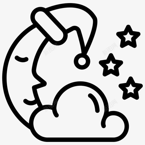 夜晚晴朗的夜晚月光图标svg_新图网 https://ixintu.com 夜晚 夜空 夜间时间 晴朗的夜晚 月光 睡眠 运动补充线图标 锻炼 饮食计划