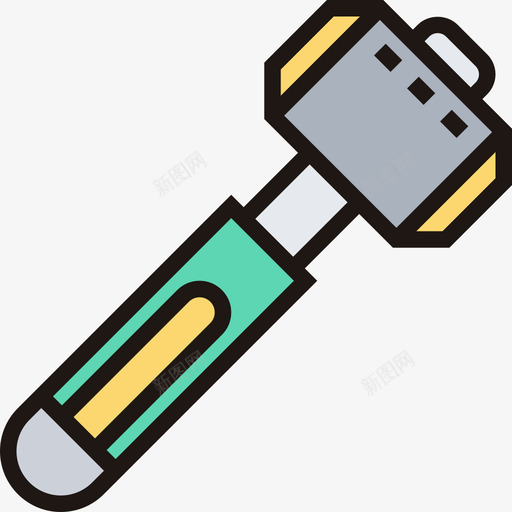 锤施工工具1线颜色图标svg_新图网 https://ixintu.com 施工工具1 线颜色 锤