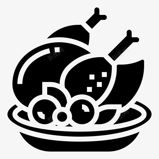 火鸡食品鸡肉晚餐图标svg_新图网 https://ixintu.com 图案 圣诞 晚餐 火鸡 食品 鸡肉