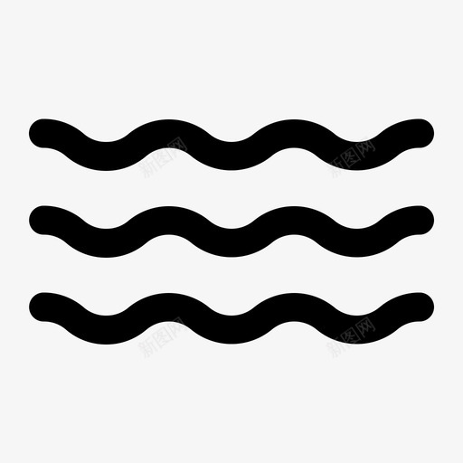 洪水预报水图标svg_新图网 https://ixintu.com 天气 天气线 水 波浪 洪水 预报