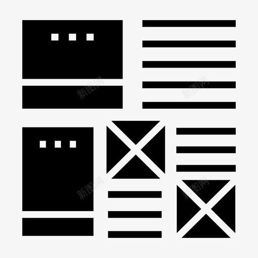 线框布局页面布局图标svg_新图网 https://ixintu.com ui ux 原型 图标 字形 布局 架构 界面 线框 设计 页面