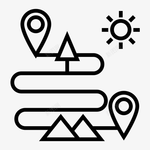 旅程目的地地图图标svg_新图网 https://ixintu.com 地图 数字 旅程 旅行 游牧民 目的地 路径