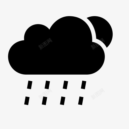 大雨云雨图标svg_新图网 https://ixintu.com 云 大雨 天气 天气和云雕文 雨