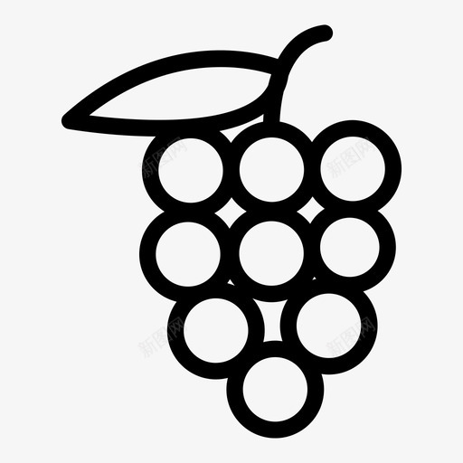 葡萄吃食物图标svg_新图网 https://ixintu.com 健康 吃 水果 网络用户界面线图标第一卷 葡萄 食物