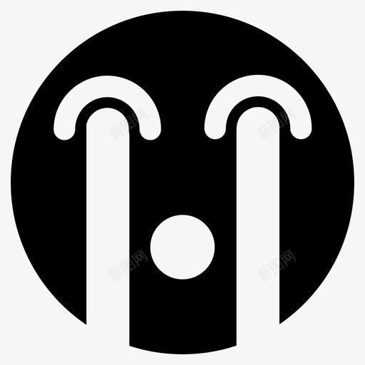 哭泣的脸表情符号表情符号符号图标svg_新图网 https://ixintu.com 哭泣 图标 符号 表情