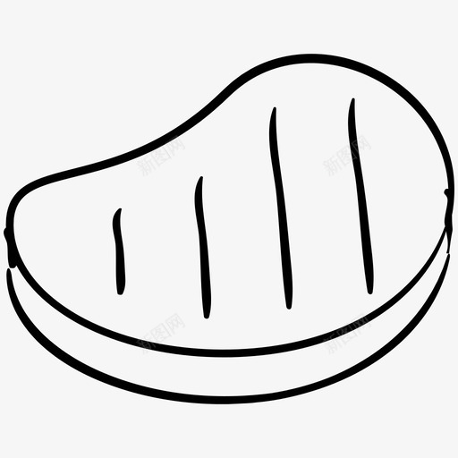 烤肉牛排食物手绘图标svg_新图网 https://ixintu.com 烤肉 牛排 食物手绘图标