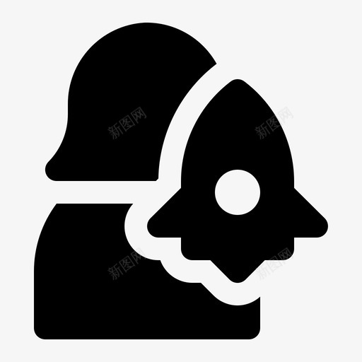 宇航员化身火箭图标svg_新图网 https://ixintu.com 化身 太空 女人 宇航员 火箭 职业