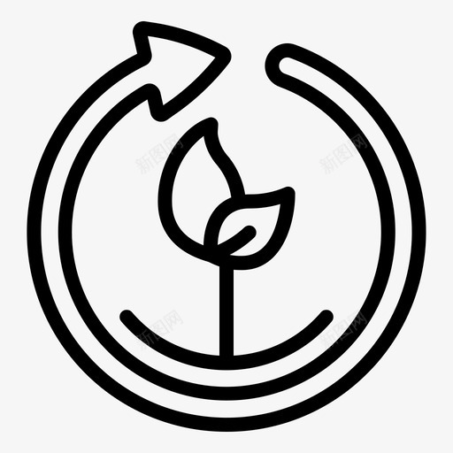 回收箭头生态图标svg_新图网 https://ixintu.com 回收 废物 植物 生态 箭头