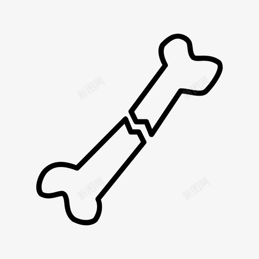骨头骨折狗图标svg_新图网 https://ixintu.com 食物 骨头 骨折 骨骼