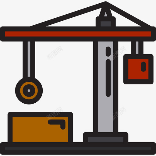 起重机结构100线性颜色图标svg_新图网 https://ixintu.com 线性 结构 起重机 颜色