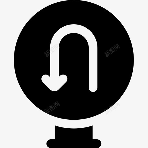 U形转弯信号灯和禁止2已填充图标svg_新图网 https://ixintu.com U形转弯 信号灯和禁止2 已填充