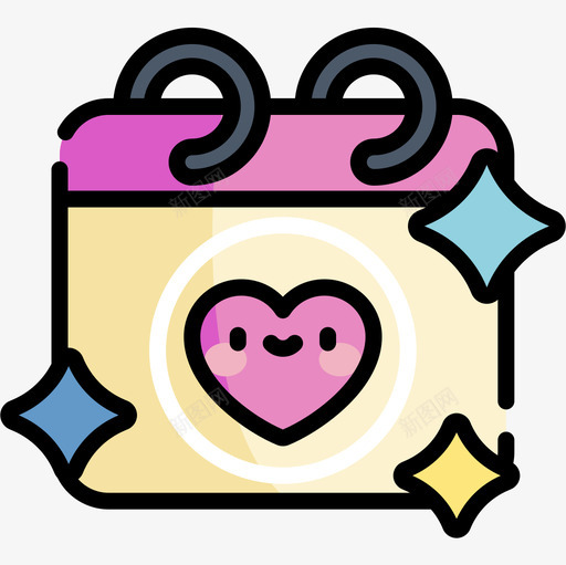 日历婚礼182线性颜色图标svg_新图网 https://ixintu.com 婚礼182 日历 线性颜色