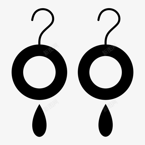 配饰服装耳环图标svg_新图网 https://ixintu.com 固体 时尚 服装 耳环 购物 配饰