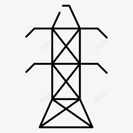 塔电力能源图标svg_新图网 https://ixintu.com 图标 生态 电力 线图 能源 自然
