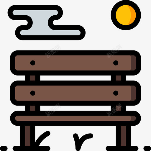 长凳操场5线性颜色图标svg_新图网 https://ixintu.com 操场 线性 长凳 颜色
