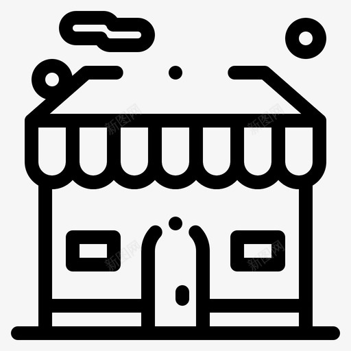 建筑房产商店图标svg_新图网 https://ixintu.com 商店 建筑 房产