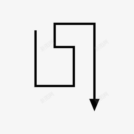 箭头方向向下图标svg_新图网 https://ixintu.com 向下 方向 箭头 转弯