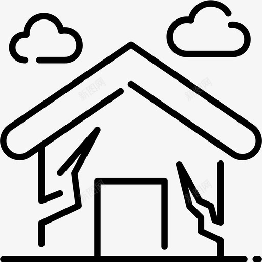 地震灾难7线性图标svg_新图网 https://ixintu.com 地震 灾难 线性