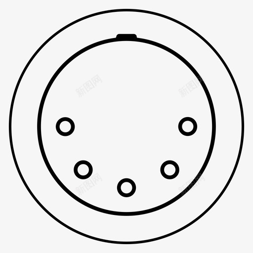 din连接器键盘专用设备图标svg_新图网 https://ixintu.com din连接器 midi乐器 专用设备 电缆连接器 键盘